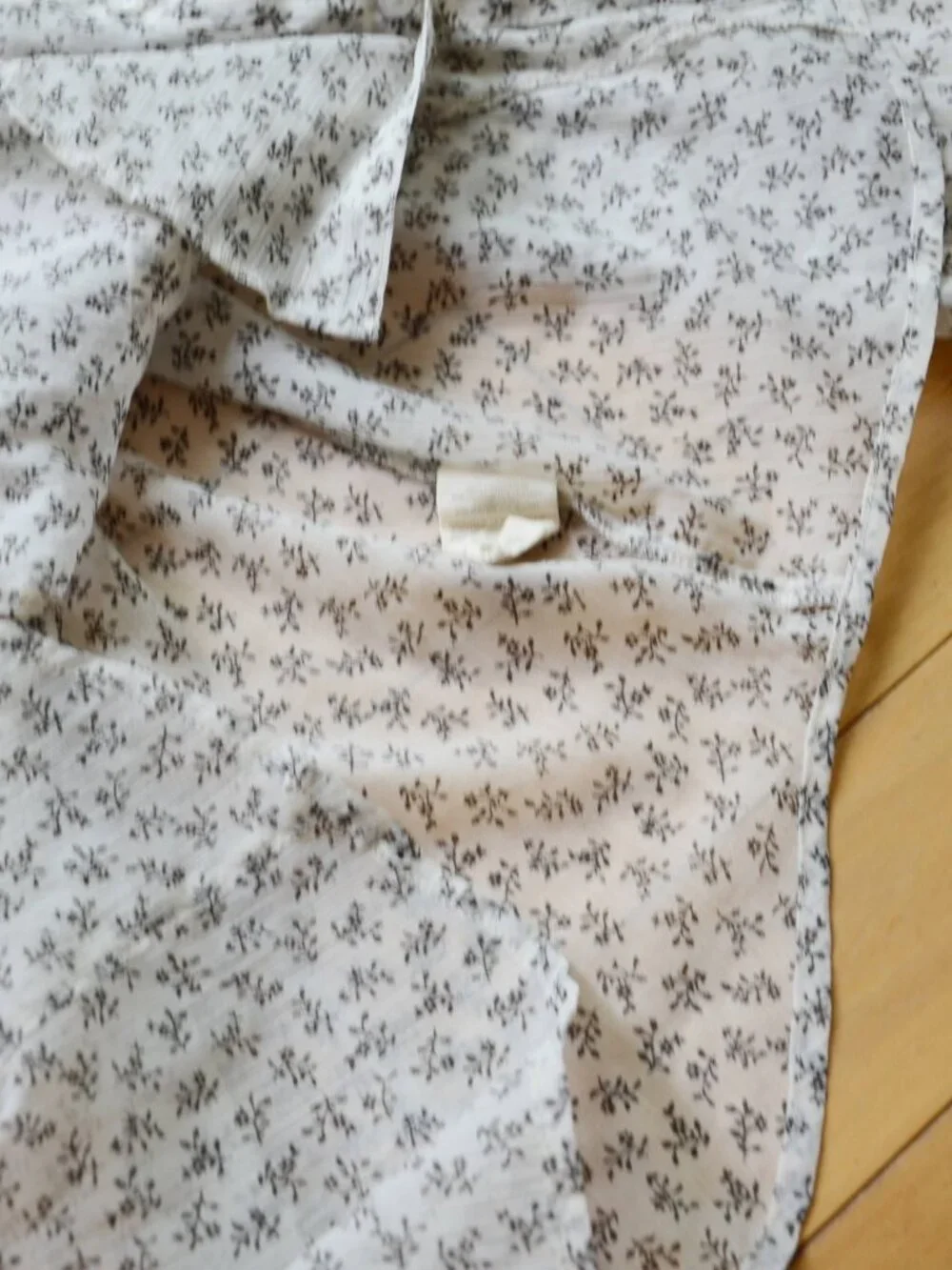 FREE PEOPLE Women's Sheer Floral Button Up Long Sleeve Lace Inserts Size S